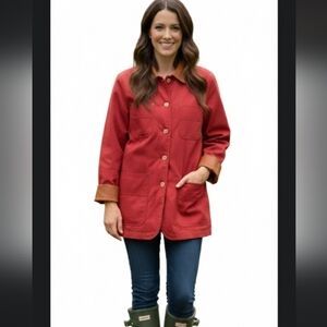 Vintage Lizsport Burgundy Red Classic 4 Front Pocket Equestrian Barn Jacket M